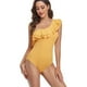 thumbnail image 2 of Gibobby Trajes de Baño Mujer Completos Traje de baño de mujer Frente sobre trajes de baño Trajes de baño huecos Monokinis(Amarillo,CH), 2 of 5