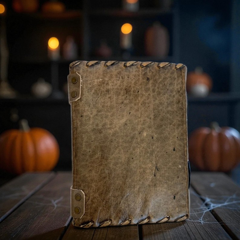 Handmade Leather Journal with 3D Eye Design – Vintage Fantasy Notebook, 200 Deckle-Edge Pages, Spell Book Style Diary