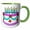Green/White, variant on 3drose, Happy Birthday Cake, 11oz Two-tone Red Mug