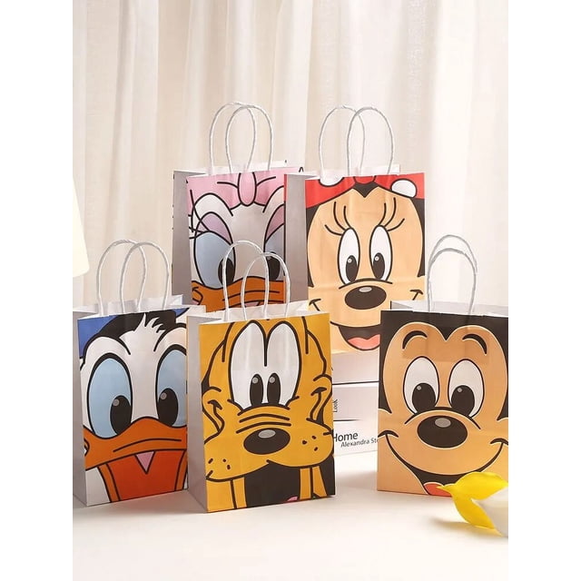 Bolsas de dulces de cara grande de Minnie y Mickey Mouse, paquete de caja de regalo para fiesta de cumpleaños, favores de fiesta de cumpleaños para niños y niñas, decoración de Baby Shower
