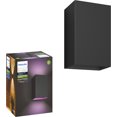 thumbnail image 1 of Philips White and Color Ambiance Resonate Wall Lantern, Black, 1 of 2