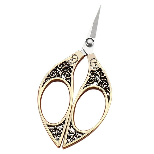 WHEANG Retro Small Scissors Tailor Cutting Thread Head Tea Pointed Stainless Steel Office Dragon And Handmade Special Gold Scissors
