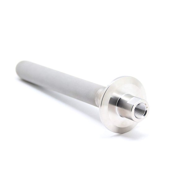 QiiMii Stainless Steel Ferrule TC 1.5" Tri-Clamp Diffusion Stone , 2 Micron Aeration Stone , Carbonation Stone with 1/4" NPT CO2 inlet (6" Length, 1/4" Female NPT)