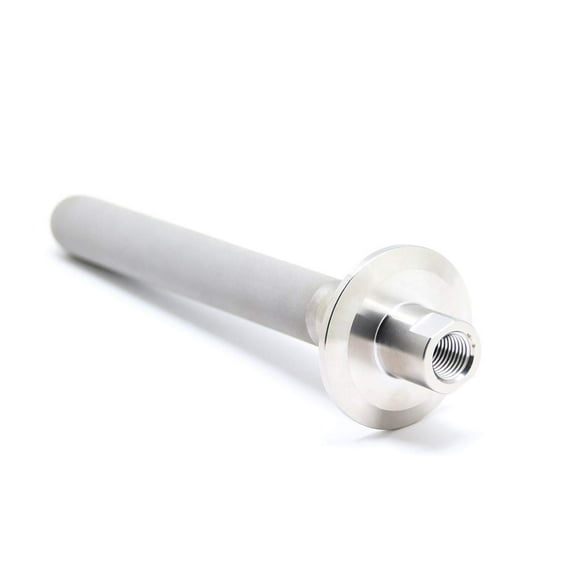 QiiMii Stainless Steel Ferrule TC 1.5" Tri-Clamp Diffusion Stone , 2 Micron Aeration Stone , Carbonation Stone with 1/4" NPT CO2 inlet (6" Length, 1/4" Female NPT)
