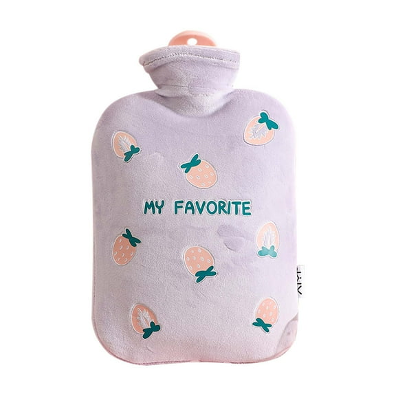 Oggfader Water Bottles Reusable PCV Flannel 1PC Cloth Cover New Water Injection Hot Water Bottle Flushing Hand Warmer