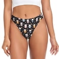 thumbnail image 1 of Balery Snowflake Cream Hot Cocoa Tangas de Algodón para Mujer con Estampado – Ropa Interior Sexy, Transpirable, G-string-Medium, 1 of 6