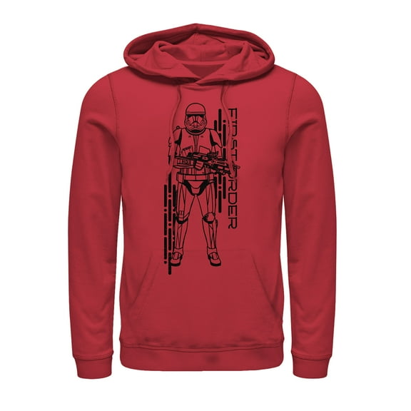 Men's Star Wars: The Rise of Skywalker First Order Sith Trooper  Pull Over Hoodie Red 2X Large