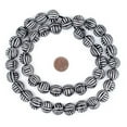 thumbnail image 2 of The Bead Chest Terracotta Black & White Scratch Beads 16mm Black and White Round Clay Large Hole 24 Inch Strand, 2 of 4