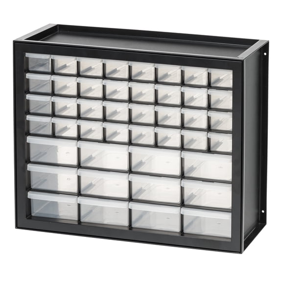 IRIS 44 Drawer Stackable Storage Cabinet for Hardware Parts Crafts, Black Small Brick Organizer Utility Chest