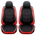 thumbnail image 3 of 2pcs Universal PU Leather Car Seat Cover Waterproof Comfortable Front Seat Cushion with Back Storage Bag for Car Truck Van, 3 of 9