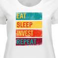 thumbnail image 4 of Inktastic Stock Broker Eat Sleep Invest Repeat Women's Plus Size T-Shirt, 4 of 5