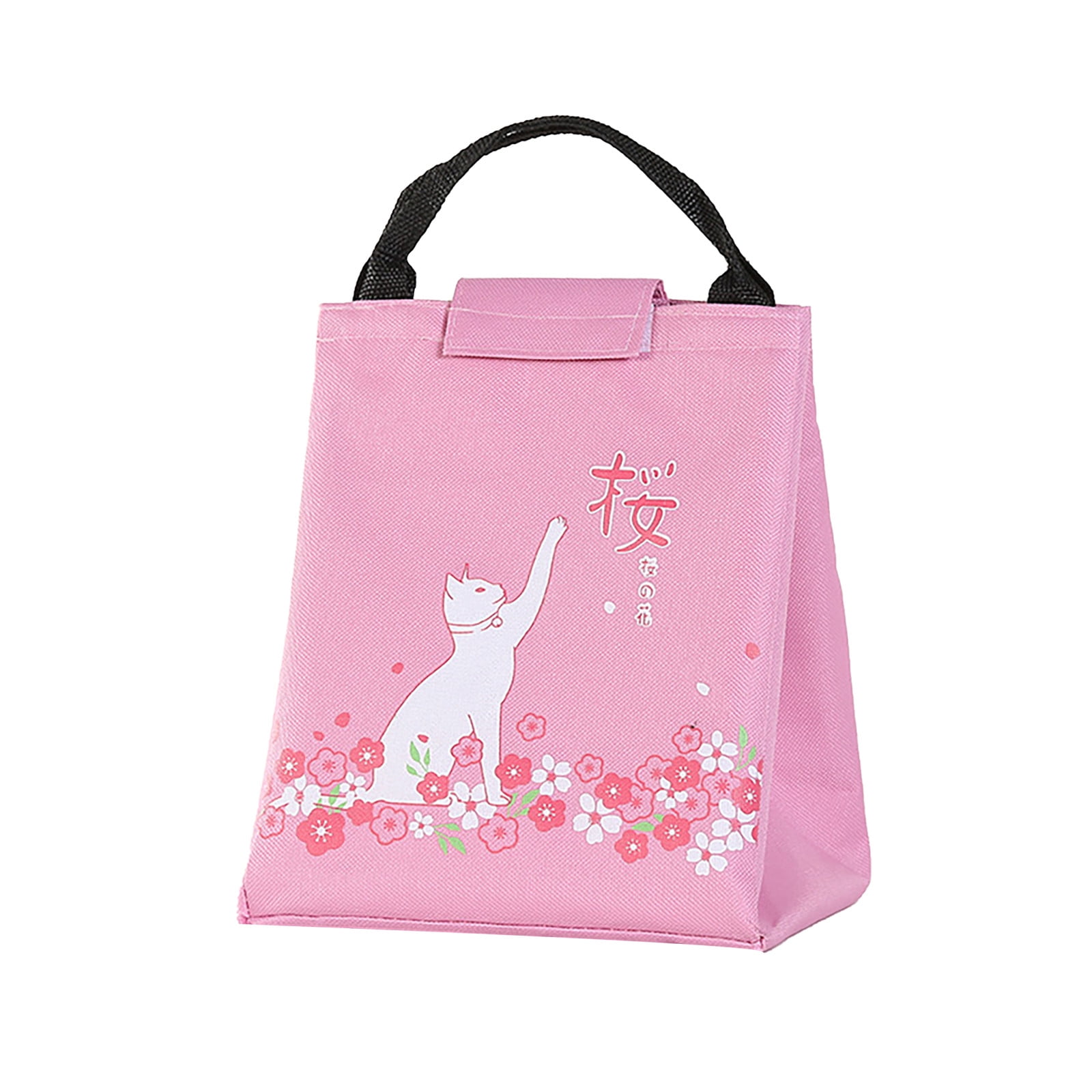 Cute Cartoon Cat Insulated Lunch Bag Thermal Lunchboxes Box School Picnic Travel