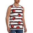 thumbnail image 2 of Uemuo Ladybugs on Black and White Striped1 Pattern Men's Sleeveless T-Shirt,Muscle Athletic Tank Top, Moisture-wicking Quick-dry Breathable Classic Tee Top for Gym Run Outdoor Sports-Small, 2 of 8