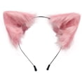 thumbnail image 1 of Diadema con orejas de piel sintética de zorro y gato, bonito disfraz de Halloween, Cosplay hecho a mano, aro para el pelo con orejas peludas de animales Ormromra LT204-1, 1 of 1