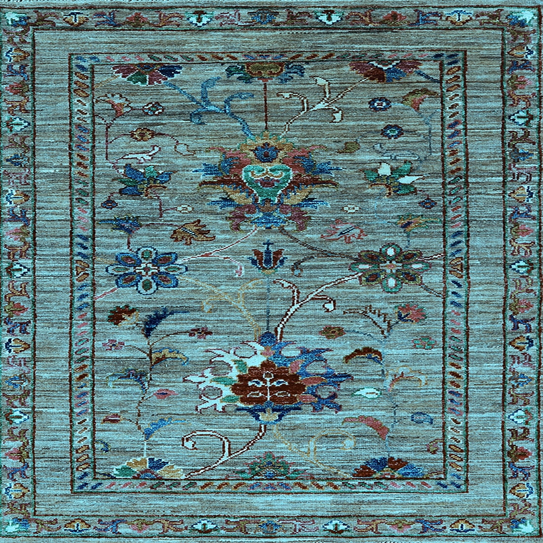 Factory Area Rugs Ahgly Company Indoor Square Oriental Light Blue Industrial Area Rugs, 6 ...