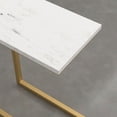 thumbnail image 4 of Simpli Home Skyler 18 inch Wide Metal C Side Table with White Marble Top, Satin Gold, 4 of 9
