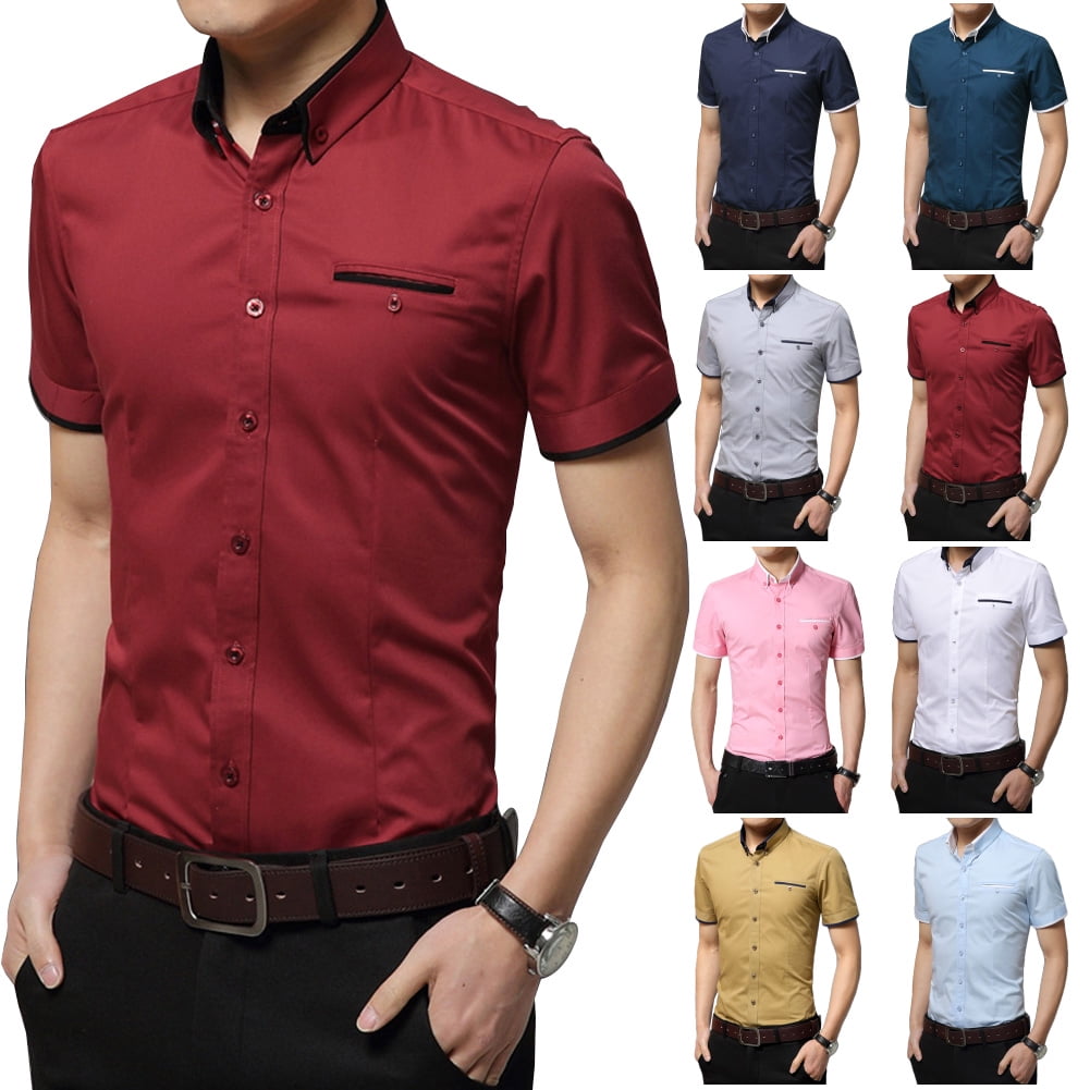 Coolred-Men Tops Vertical Collar Cozy Leisure Plus Size Business Shirt