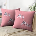 thumbnail image 3 of LALILO Throw Pillow Covers Lettering Card Mr Mrs Greeting Banners Cushion Cover 18" x 18", 2 Pack, 3 of 6