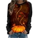 thumbnail image 1 of Tops casuales de cuello redondo de manga larga con estampado de Halloween para mujer Pompotops FGAJ4318, 1 of 4