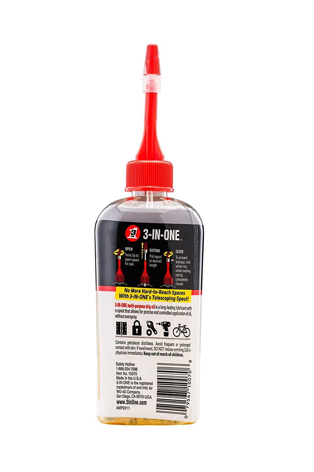 3-in-One Multi-Purpose Long-Lasting Oil with Telescoping Spout