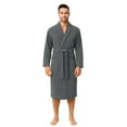 thumbnail image 5 of RIVERSIDE 100% Cotton Terry Bathrobe for Men & Women, Absorbent Spa Robe with Shawl Collar, Belt & Pockets - Gray, 5 of 9