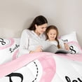 thumbnail image 4 of Erosebridal Pink Watercolor Lucky 8 Ball Full Size Comforter Sets, Cute Sport Bedding Sets for Girls and Boys, Pink Reversible 3pcs, 1 Comforter and 2 Pillowcases, 4 of 6