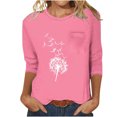 thumbnail image 2 of Jewelreauty Women Tunic Tops Elbow Length Round Neck Floral T-Shirts Summer Casual Basic Tee, 2 of 5