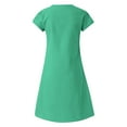thumbnail image 5 of Robes pour Femmes Liquidation Femmes Manches Courtes Col en V Décontracté Chaud Vacances Couleur Unie Mini Robe Droite Coton Lin Robe T-Shirt Printemps Été Robes pour Femmes, 5 of 5