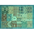 thumbnail image 1 of Ahgly Company Indoor Rectangle Abstract Turquoise Blue Modern Area Rugs, 5' x 7', 1 of 4