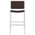 thumbnail image 3 of Adelaide Upholstered Pub Height Bar Stool Brown and Chrome, 3 of 12