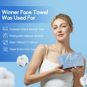 Winner 220 Count Disposable Face Towel - 100% Pure Cotton Clean Face Towels, Biodegradable Face Cloths for Sensitive Skin, Super Soft Makeup Remover Dry Wipes, Face Drying Towels for Skin Care
