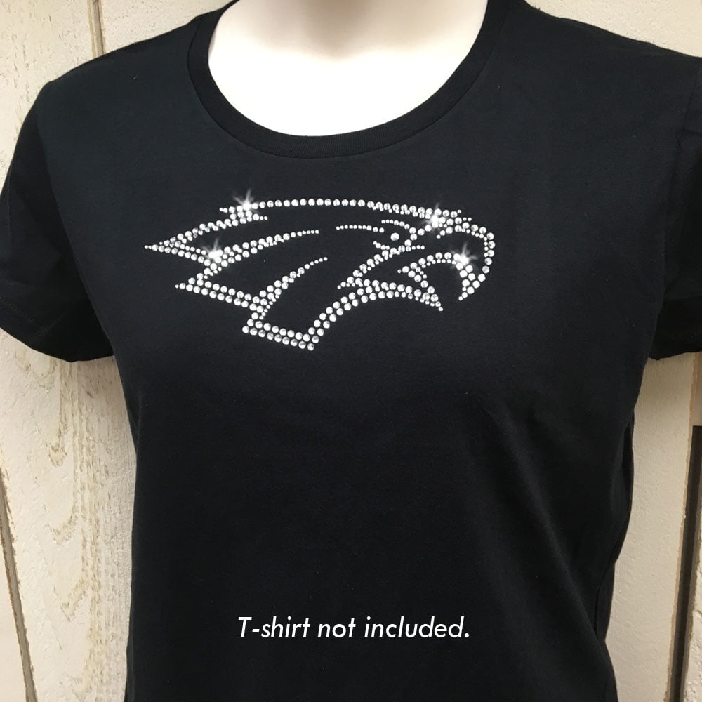 Eagle Sport Mascot Head Iron-on Clear Rhinestone Transfer by JCS Rhinestones