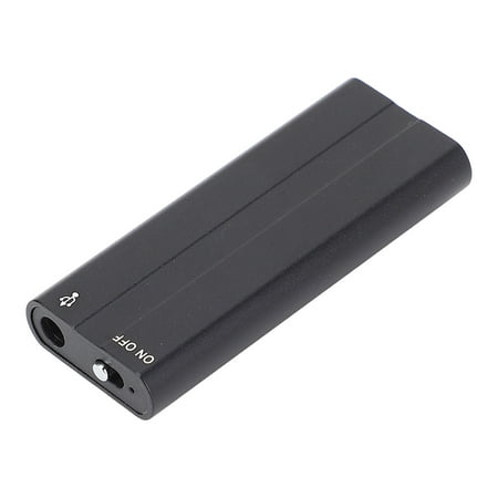 NFTIGB Digital Voice Recorder 4GB, Compact HD Noise Reduction Bent Back Clip, Portable Voice Activated Audio Recording Device for Meetings, Classes and Lectures, Black (4.33 inches / 11 cm)