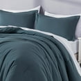 thumbnail image 4 of Chezmoi Collection Solid China Blue Cotton Comforter Set Queen Size, 3-Piece Luxury Soft Breathable Smooth Cooling 250TC Cotton Twill Lightweight Bedding Comforter for All Season, 4 of 10