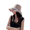 thumbnail image 2 of TANGNADE Sun Hats for Women Outdoor Solid Flower Printed Hat Casual Elegant Summer Hats Khaki, 2 of 5