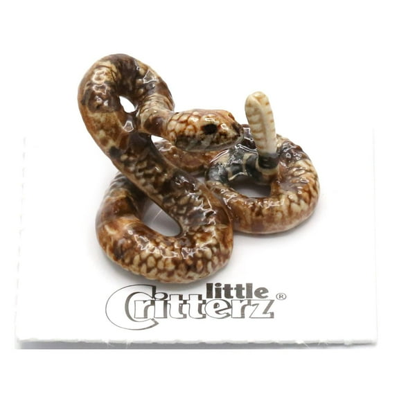 Little Critterz Rattle Snake "Shakes" Hand-painted - Home Decor Reptile Decorative Figurine Birthday Gift - Miniature Porcelain Figurine