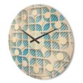 thumbnail image 3 of Designart '3D Blue and White Pattern II' Mid-Century Modern Wood Wall Clock, 3 of 5