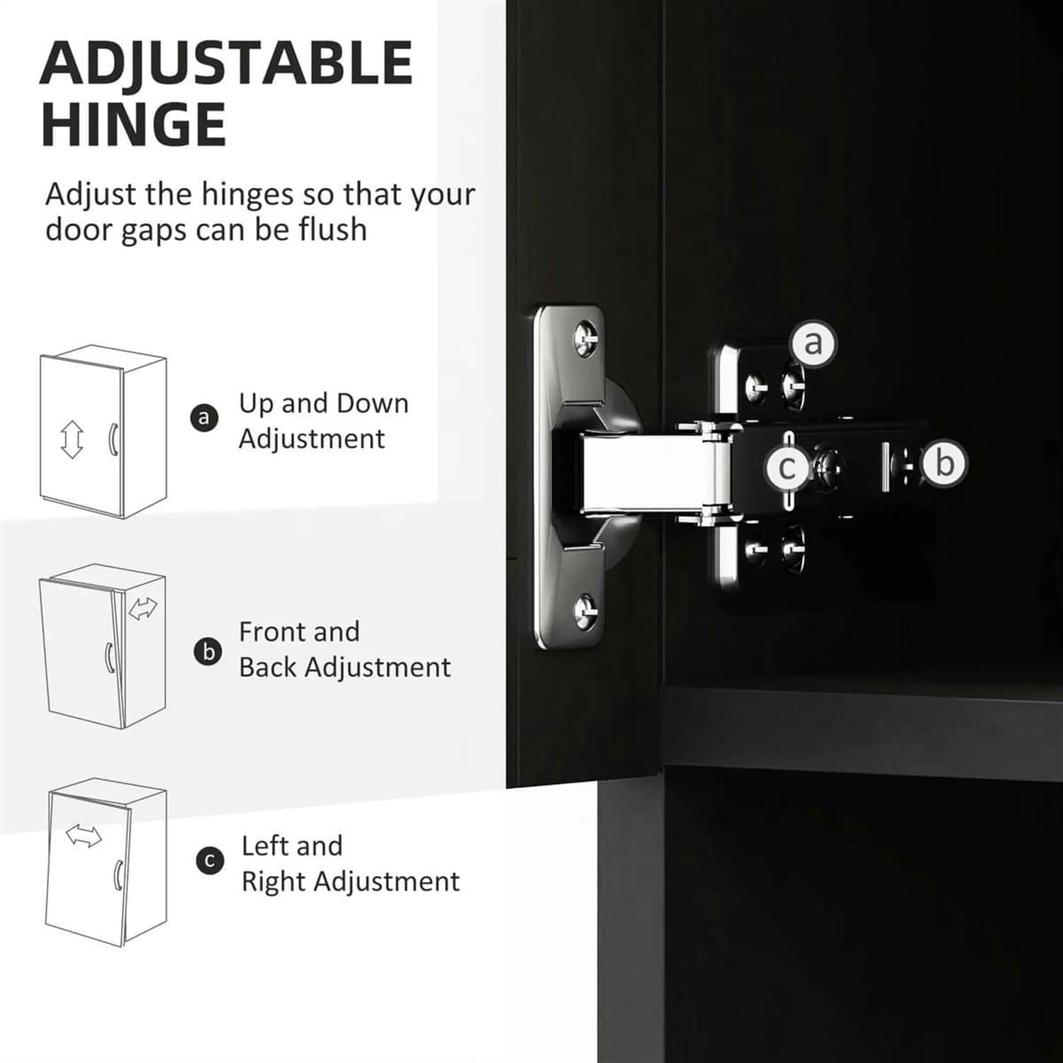 Demi Bonn 67" Buffet Hutch, Modern Kitchen Storage Cabinet, Freestanding Glass Door Pantry, Shelves & Drawers for Home Decor, Black