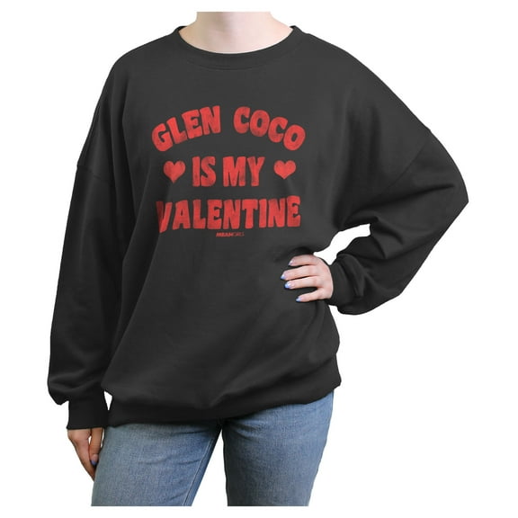 Junior's Mean Girls Glen Coco Is My Valentine Quote Sweatshirt Charcoal Medium