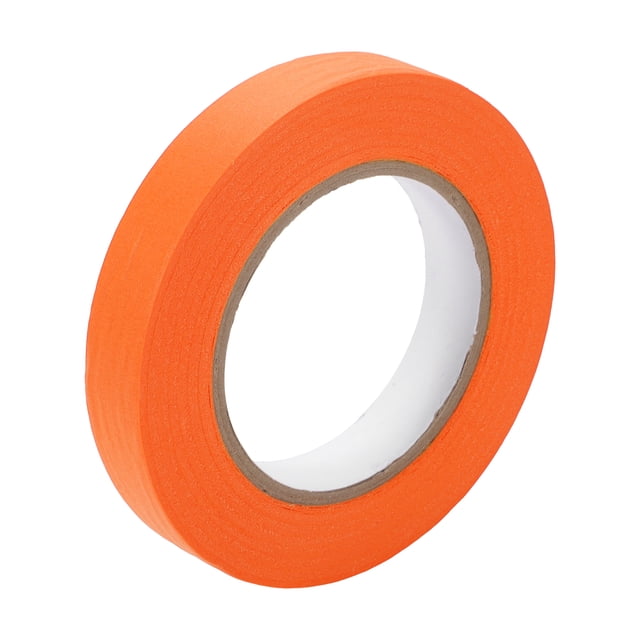 Cinta de pintor universal Unique Bargains - Cinta de enmascarar para pintura de automóviles DIY sin residuos - Papel crepé naranja de 0.8 pulgadas x 60.1 yardas