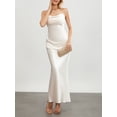 thumbnail image 4 of Faithtur Robe Longue Moulante pour Femmes Couleur Unie Bretelles Spaghetti Col Bénitier Robe Sans Manches Été Dos Nu Cami Robe, 4 of 9