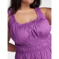 thumbnail image 4 of Terra & Sky Women’s Plus Sleeveless Smocked Peplum Tank Top, Sizes 0X-5X, 4 of 5