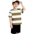 thumbnail image 6 of UACY Striped T-Shirt for Girls, Short Sleeve, Crew Neck (Coffee, 12-13 Years), 6 of 7