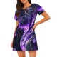 thumbnail image 1 of Disketp Purple Pattern White Tiger para Camisón Corto de Manga Corta para Mujeres, Camisón Cómodo con Escote Redondo, Bonito y Confortable, 1 of 6