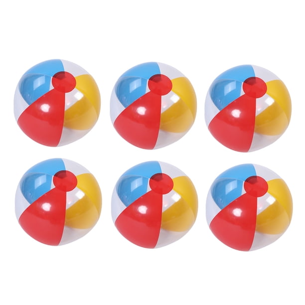 6PCS Pelota de playa colorida inflable Summer Water Fun Play Pelota de playa Pelota de piscina de juguete para niños (38cm)