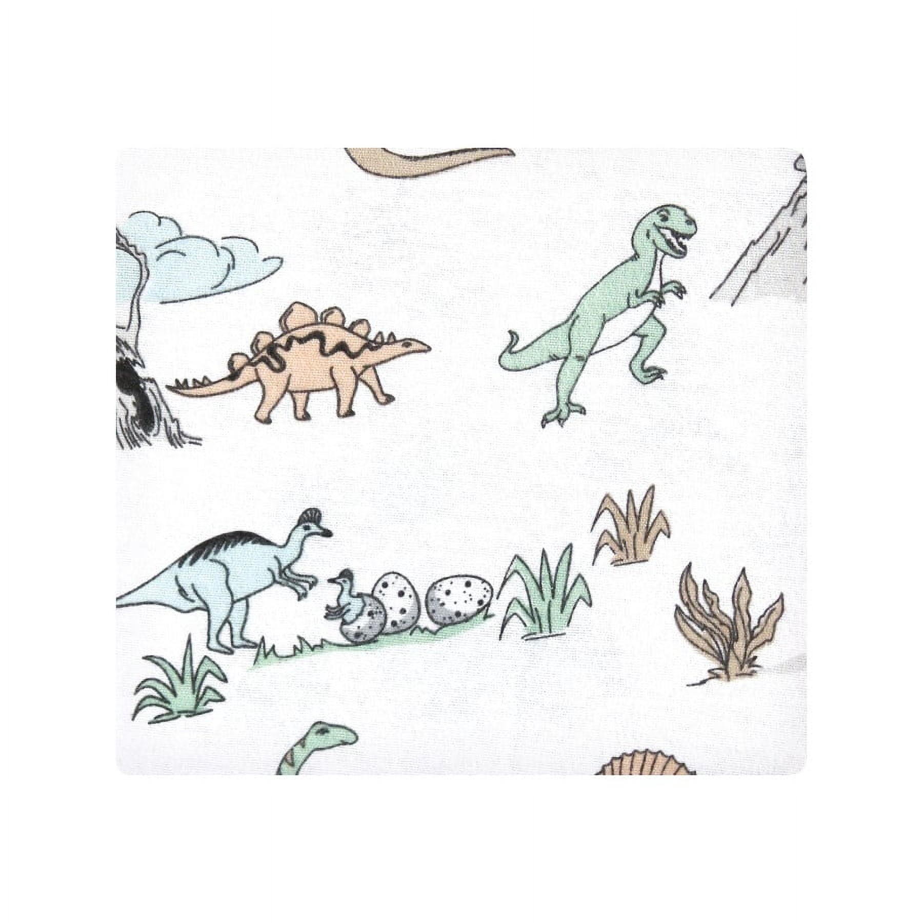 Hudson Baby Cotton Flannel Receiving Blankets Bundle, Neutral Dino World, One Size