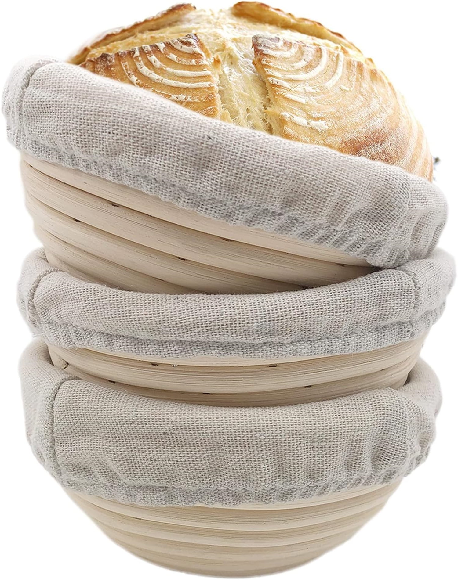 Bexikou 5 Inch Banneton Bread Proofing Basket Set of 6,Mini Sourdough Bread Baking Supplies,Small Banneton Basket Proofing Baskets for Sourdough Bread Baking