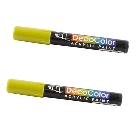 UPC: 0842497171012 | Marvy Uchida Chisel Tip Acrylic Paint Markers Celery 2/Pack