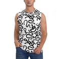 thumbnail image 2 of Lsque Hand Drawn Snake Print Men's Cotton Blend Sleeveless Muscle Shirts (S-3XL)- Moisture Wicking, Odor Protection, UPF 30+,X-Large, 2 of 8