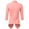 thumbnail image 3 of Doublju Women's Lightweight Thin 3/4 Sleeve Open Front Blazer with Plus Size, 3 of 4